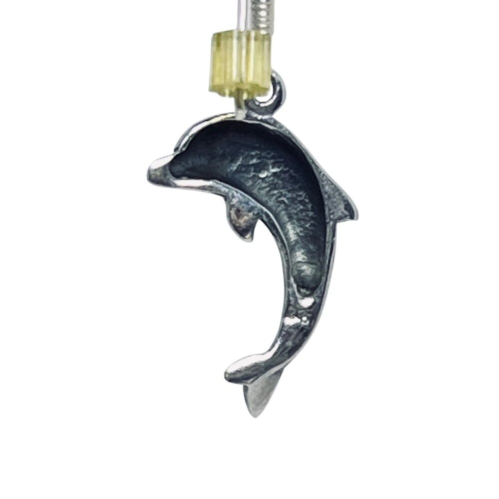 Sterling Silver Dolphin Pierced Earrings (5835) - Picture 7 of 7